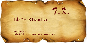 Tér Klaudia névjegykártya