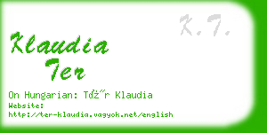 klaudia ter business card